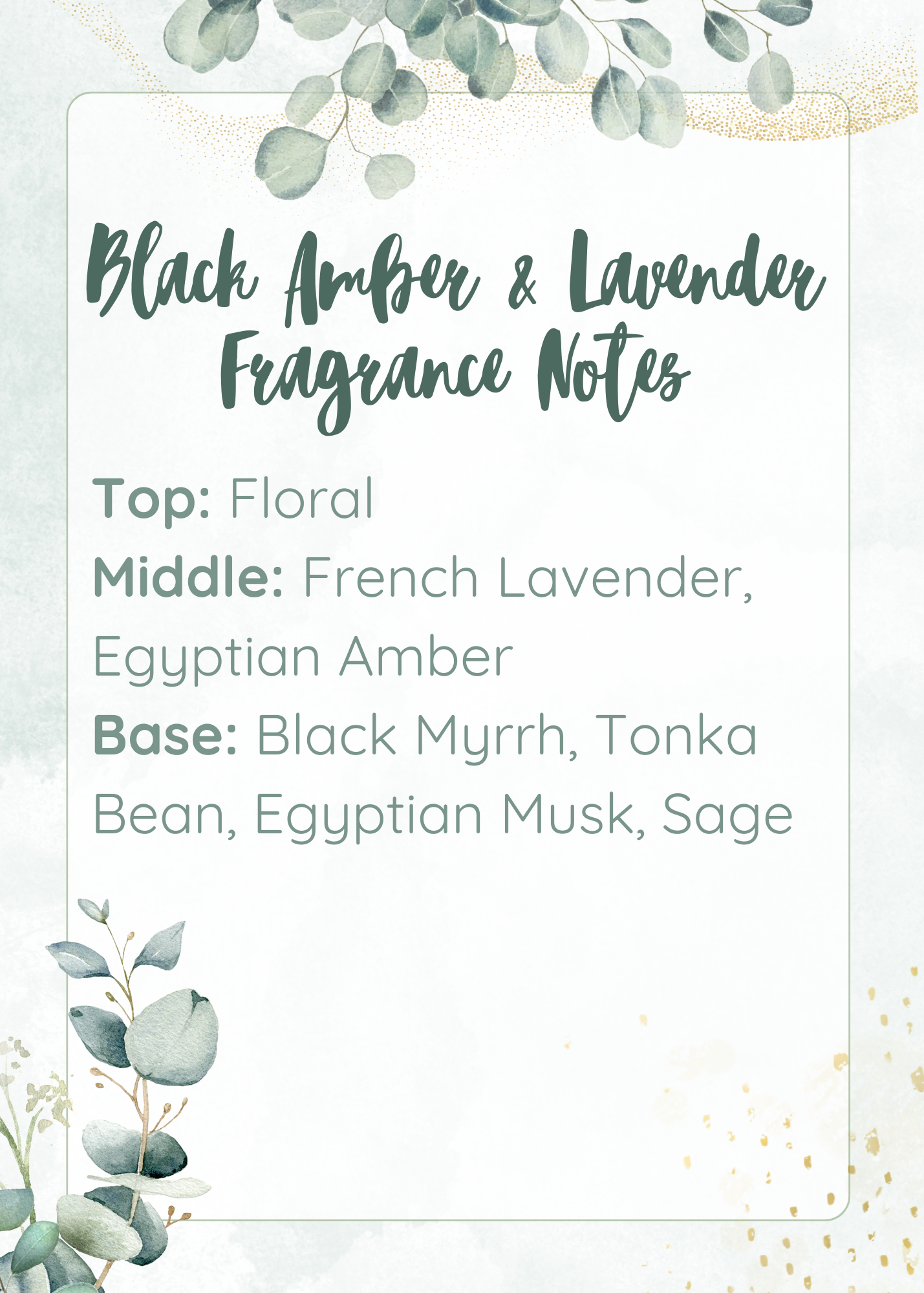 Black Amber & Lavender Soy Wax Melt (2.75oz/78g)