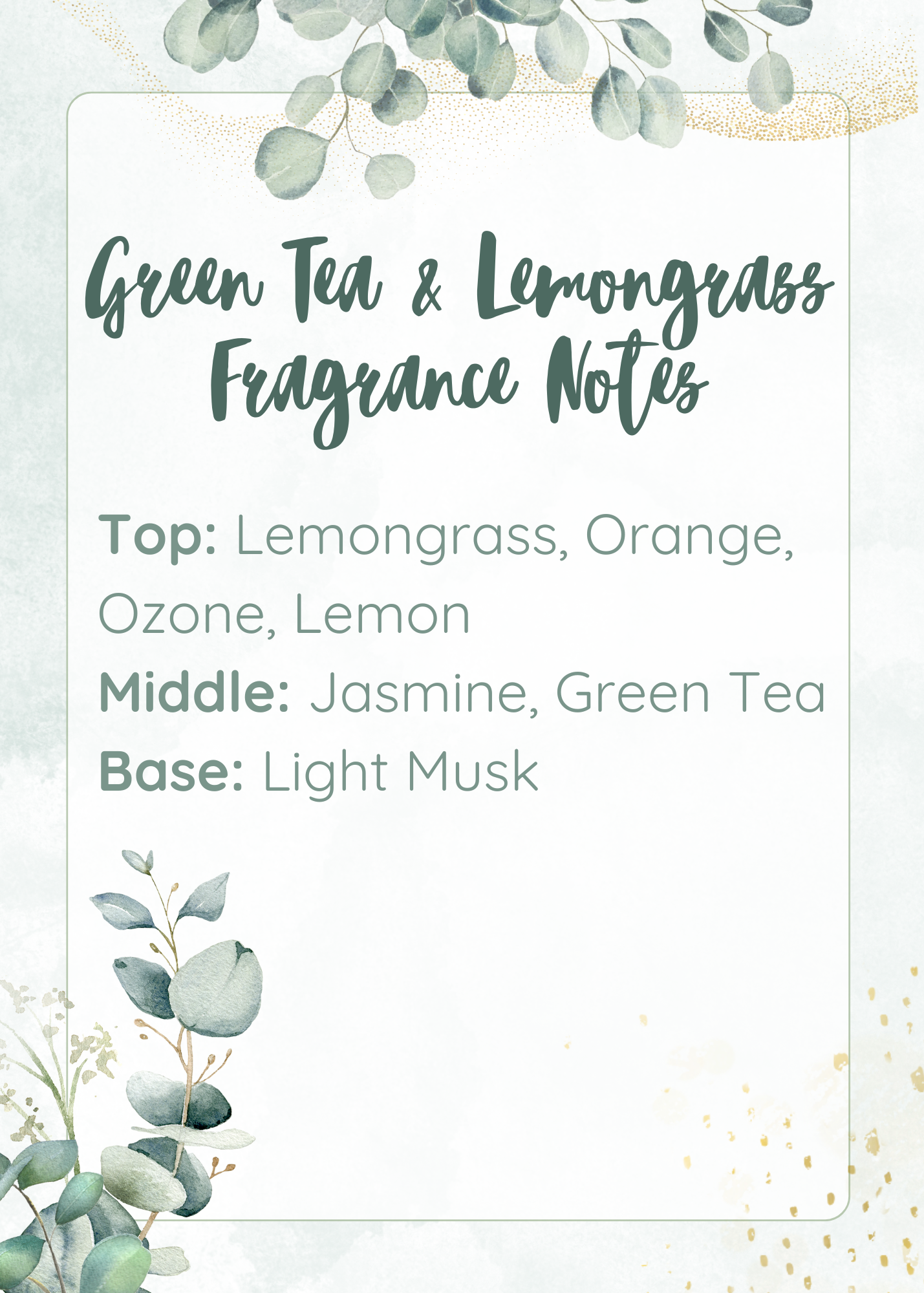 Green Tea & Lemongrass Soy Wax Melt (2.75oz/78g)